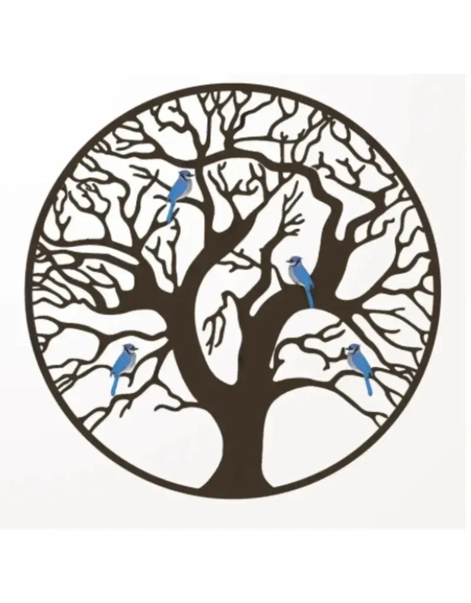 Panam Decor & Gifts PU17332 Lazor Cut Wall Art Tree with Blue Jays, Medium