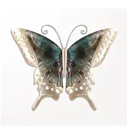 Panam Decor & Gifts PUI37253 Large Aqua Butterfly Metal Wall Decor
