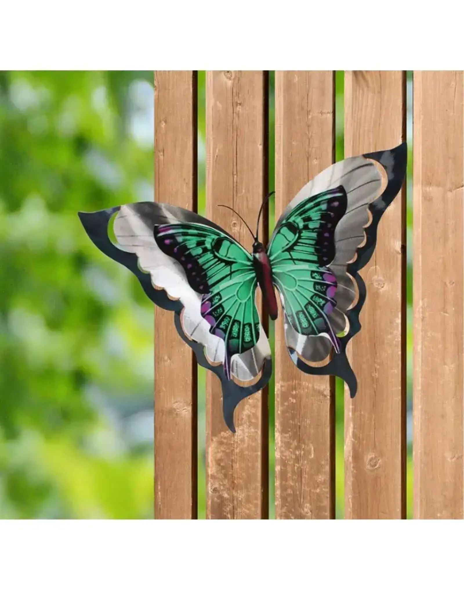 Panam Decor & Gifts PUI37415 Large Mint Green  Butterfly Metal Wall Decor