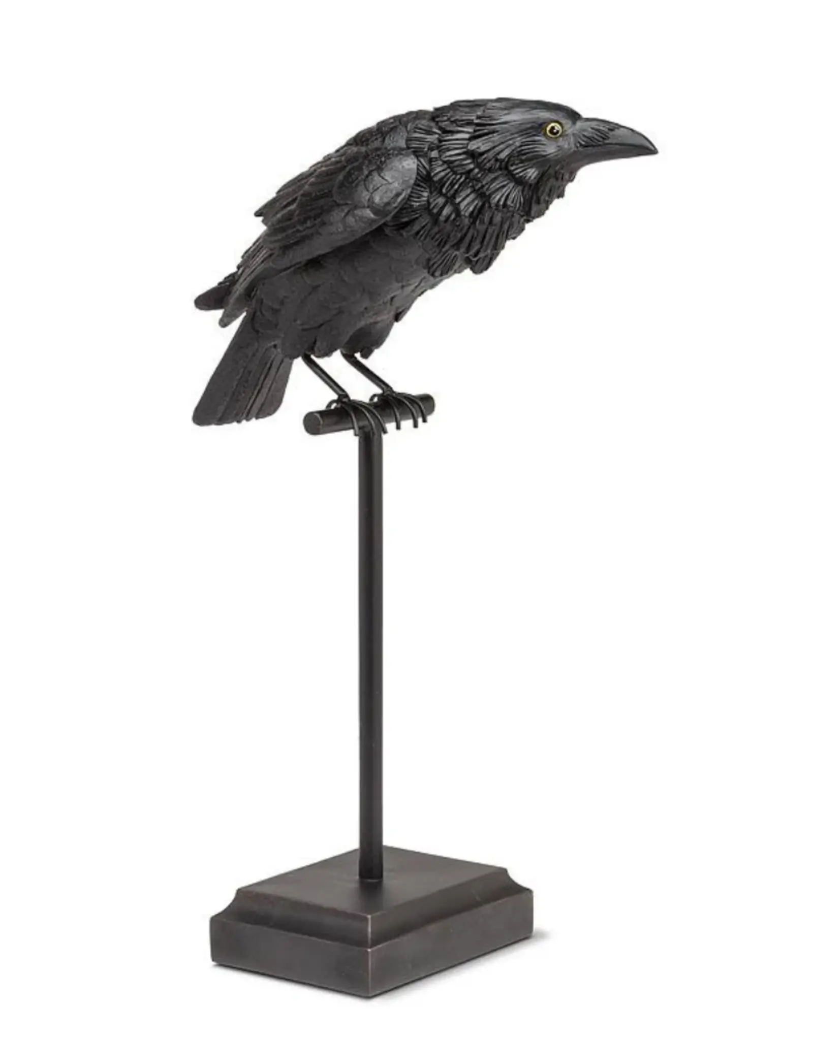 Abbott Lg Crow on Perch-Blk-18"H