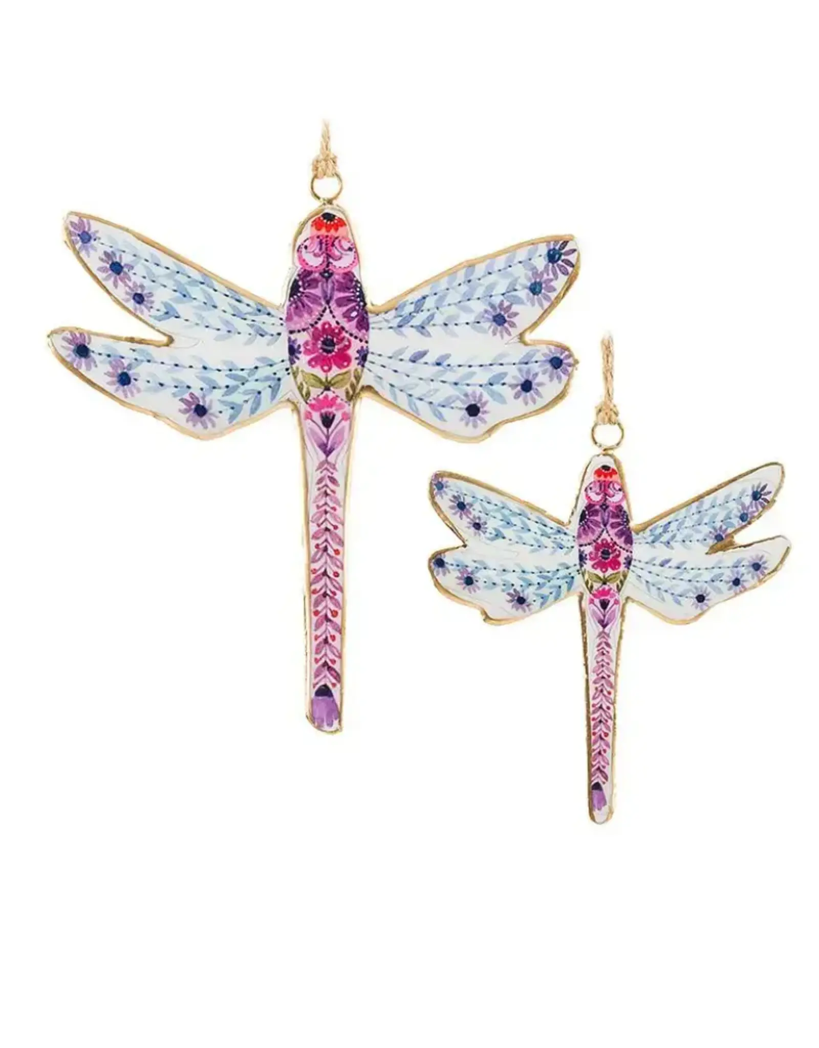 Abbott Sm Dragonfly Ornament- Pink/Blu-4"H