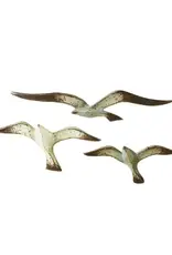 Ganz GZ138817 DISTRESSED FINISH GULL WALL ART 3PC METAL