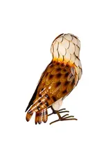 Evergreen EE5469 Metal Brown Barn Owl Statuary, 15" H