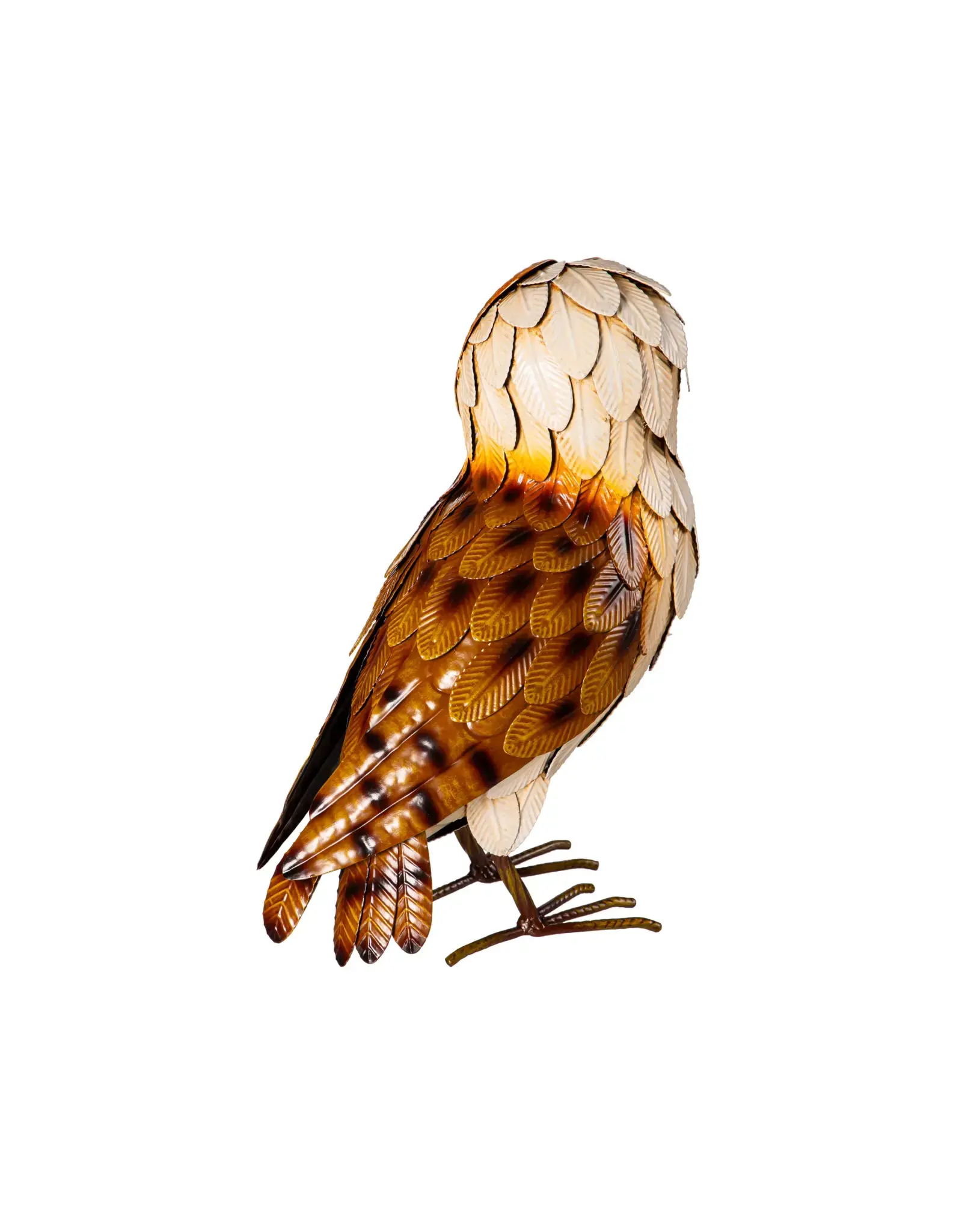 Evergreen EE5469 Metal Brown Barn Owl Statuary, 15" H