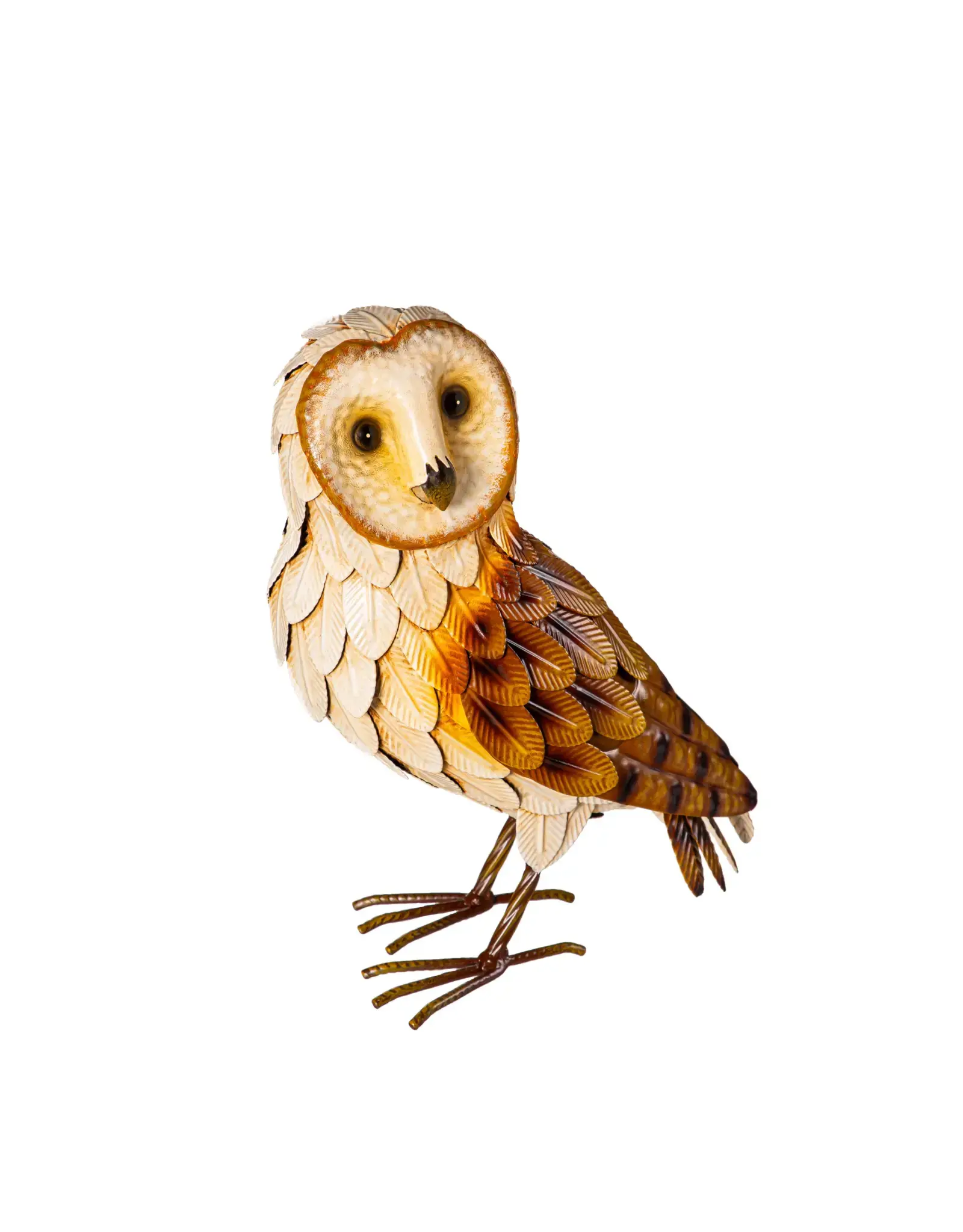 Evergreen EE5469 Metal Brown Barn Owl Statuary, 15" H