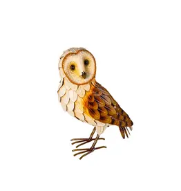 Evergreen EE5469 Metal Brown Barn Owl Statuary, 15" H