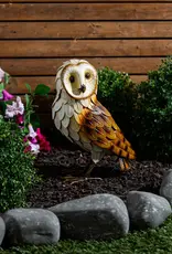 Evergreen EE5469 Metal Brown Barn Owl Statuary, 15" H