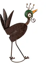 Evergreen EE234 Rustic Metal Chicken with Spring Neck statuary, 19.25"H