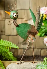 Evergreen EE234 Rustic Metal Chicken with Spring Neck statuary, 19.25"H