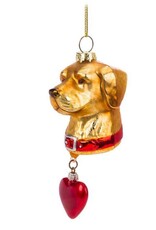 Abbott ABDOGBRN Brown Dog w/Heart Ornament, 4"H