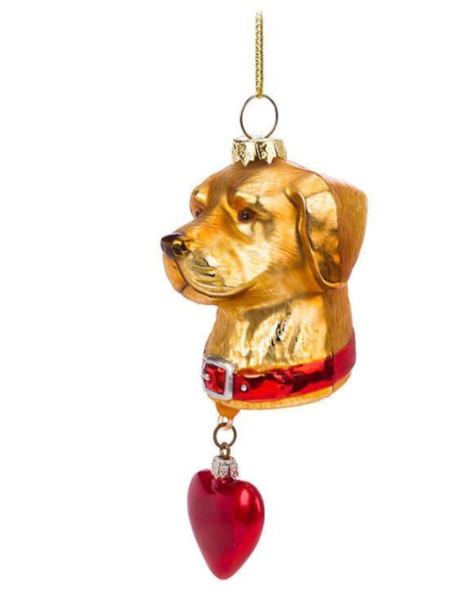 Abbott ABDOGBRN Brown Dog w/Heart Ornament, 4"H