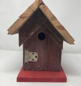 Artist Jean Long JL1244 Jean Long Red Barnboard Birdhouse #1244, 1.25" Hole