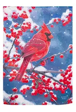 Evergreen EE13S12170 Red Cardinal Suede House Flag