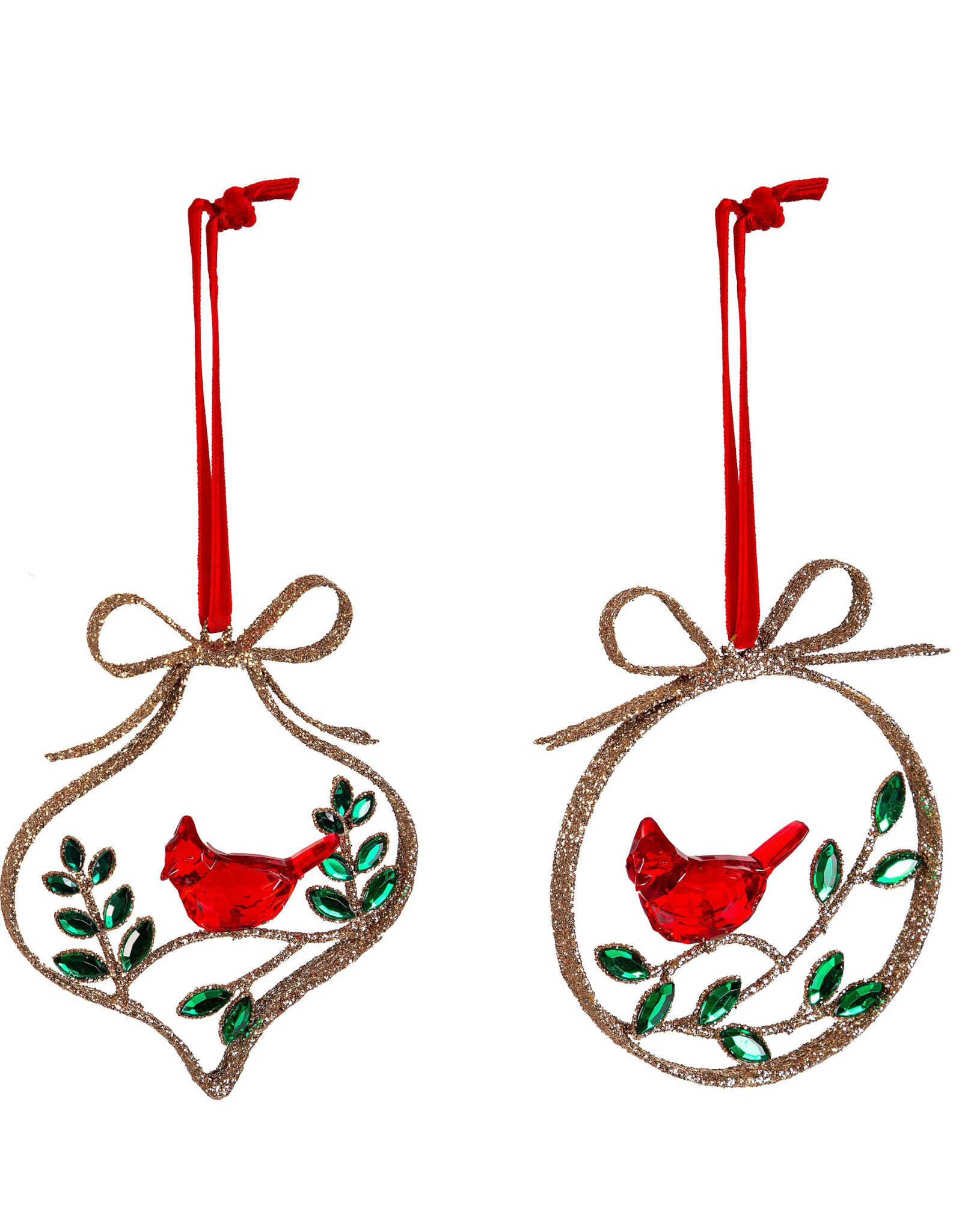 Evergreen Metal Ornament with Cardinal