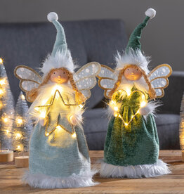 Evergreen 16" LED Fabric Angel Table Decor