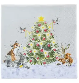 Hannah Dale BFK030 "Oh Christmas Tree" Woodland Animals Luncheon Napkins, 20 ct