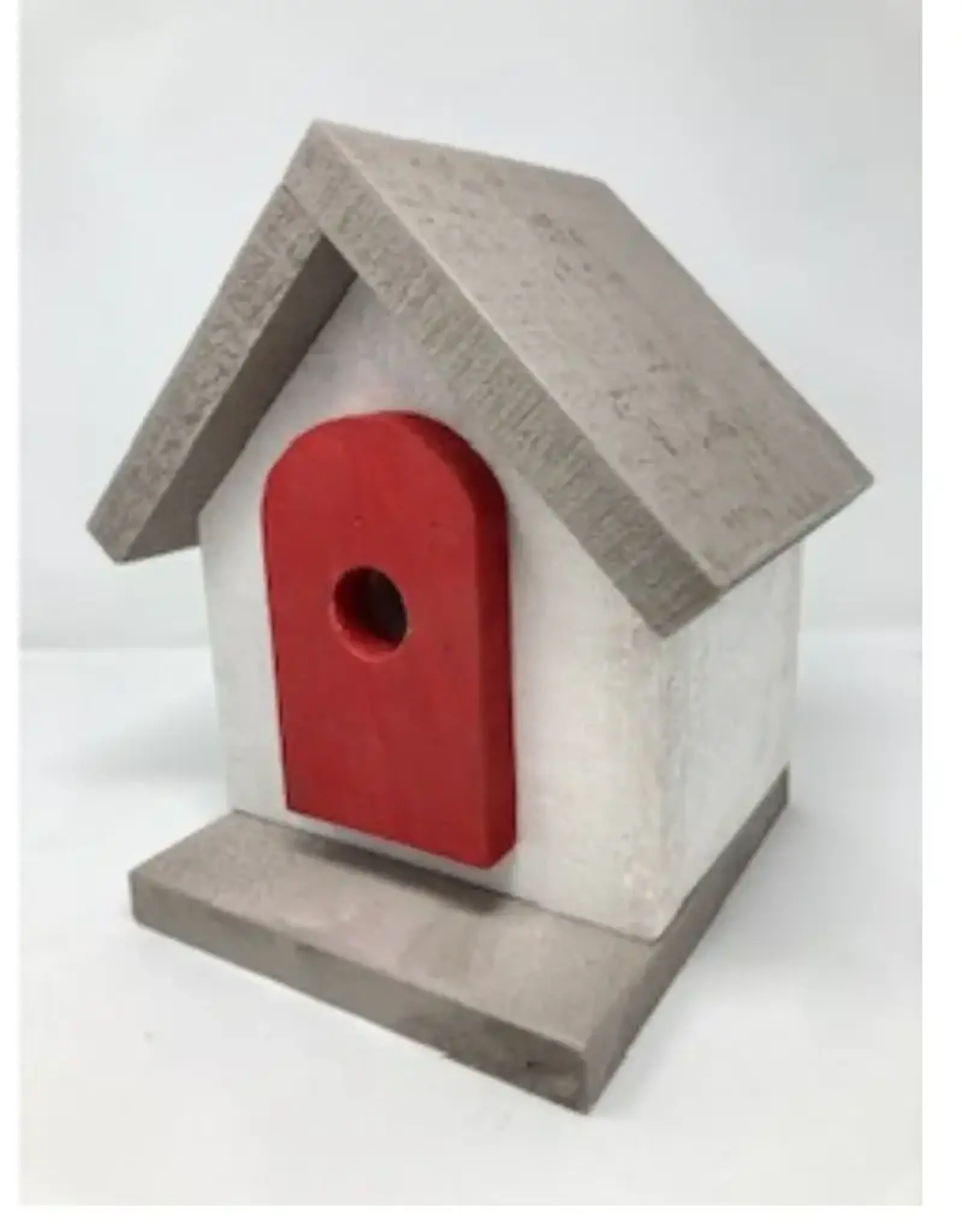 Artist Jean Long JL2208-1288 Jean Long  Red/White/Grey Birdhouse , 1.25" hole