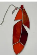 Artist- Andrew Reid Stained Glass Feather with Charm