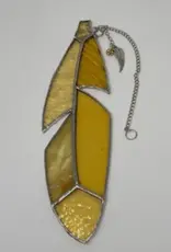 Artist- Andrew Reid Stained Glass Feather with Charm