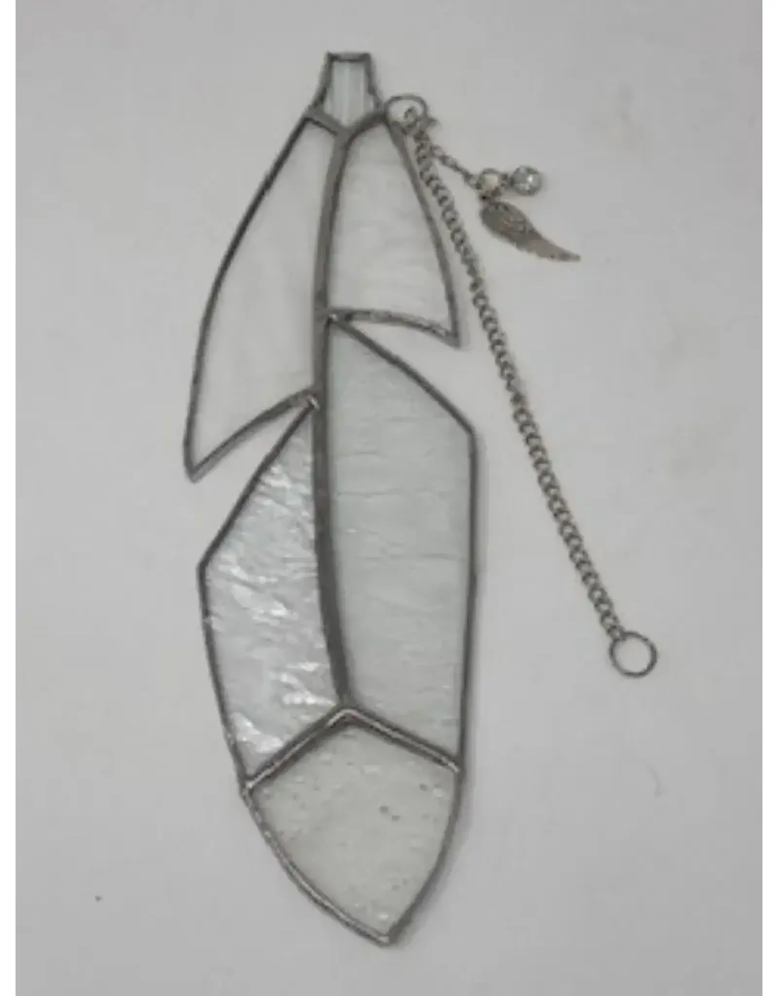 Artist- Andrew Reid Stained Glass Feather with Charm