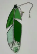 Artist- Andrew Reid Stained Glass Feather with Charm