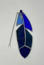 Artist- Andrew Reid Stained Glass Feather with Charm