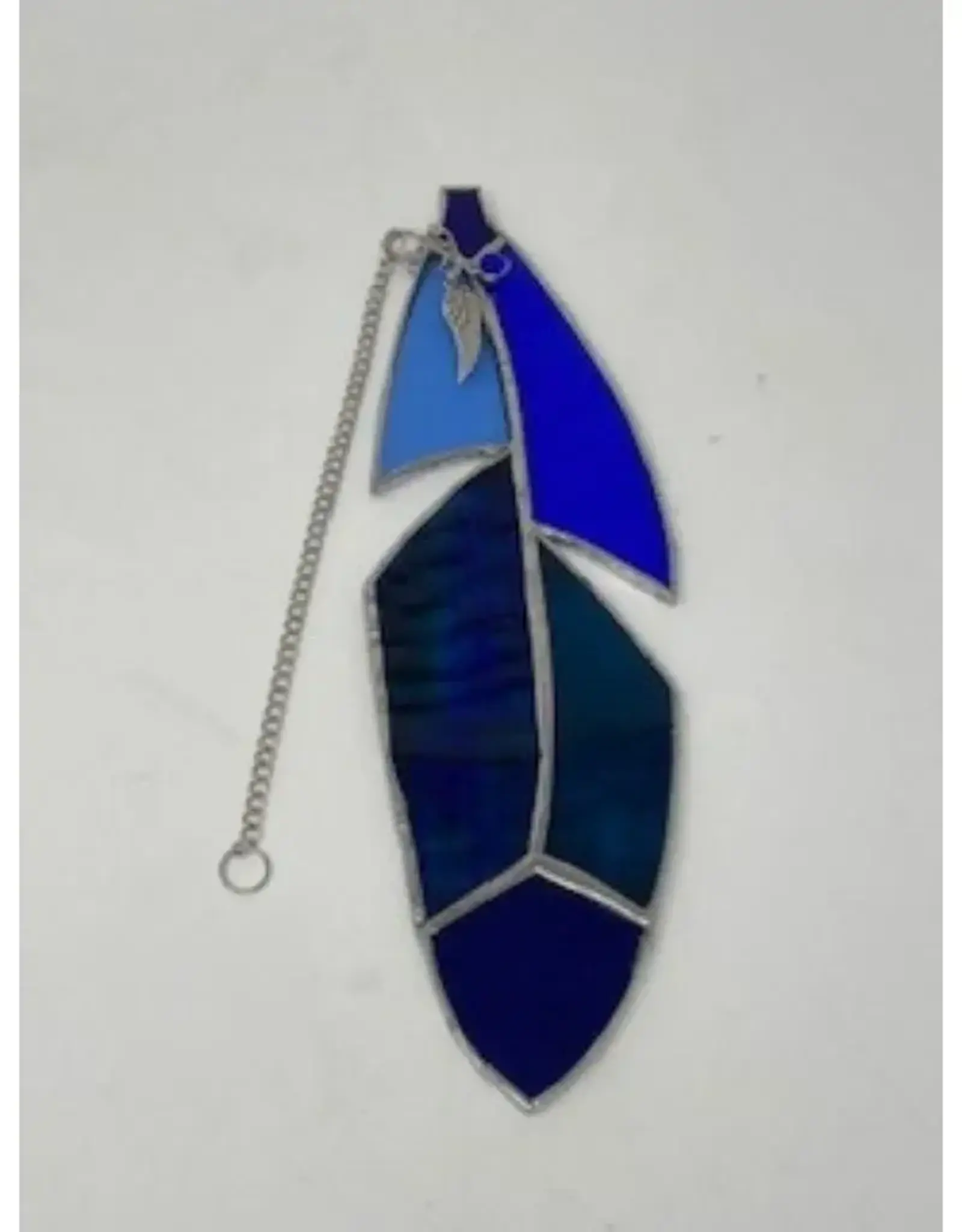 Artist- Andrew Reid Stained Glass Feather with Charm