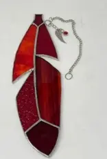 Artist- Andrew Reid Stained Glass Feather with Charm
