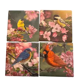 Carson EL72532 Coaster 4" Mixed Bird (4 assort each)