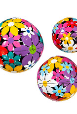 Evergreen Metal Floral Decorative Garden Ball, Set of 3