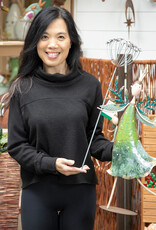 Evergreen Girl Holding Branch Metal Statuary with LED Lights