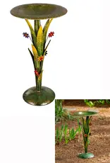 Evergreen Metal Bromelia Bird Bath