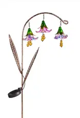 Evergreen 42"H Twinkling Light Solar Garden Stake w/Trio of Glass Flowers Evergreen 42"H Twinkling Light Solar Garden Stake w/Trio of Glass Flowers