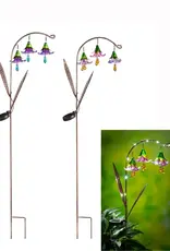 Evergreen 42"H Twinkling Light Solar Garden Stake w/Trio of Glass Flowers Evergreen 42"H Twinkling Light Solar Garden Stake w/Trio of Glass Flowers