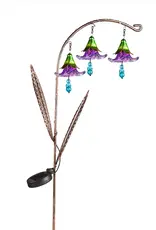 Evergreen 42"H Twinkling Light Solar Garden Stake w/Trio of Glass Flowers Evergreen 42"H Twinkling Light Solar Garden Stake w/Trio of Glass Flowers