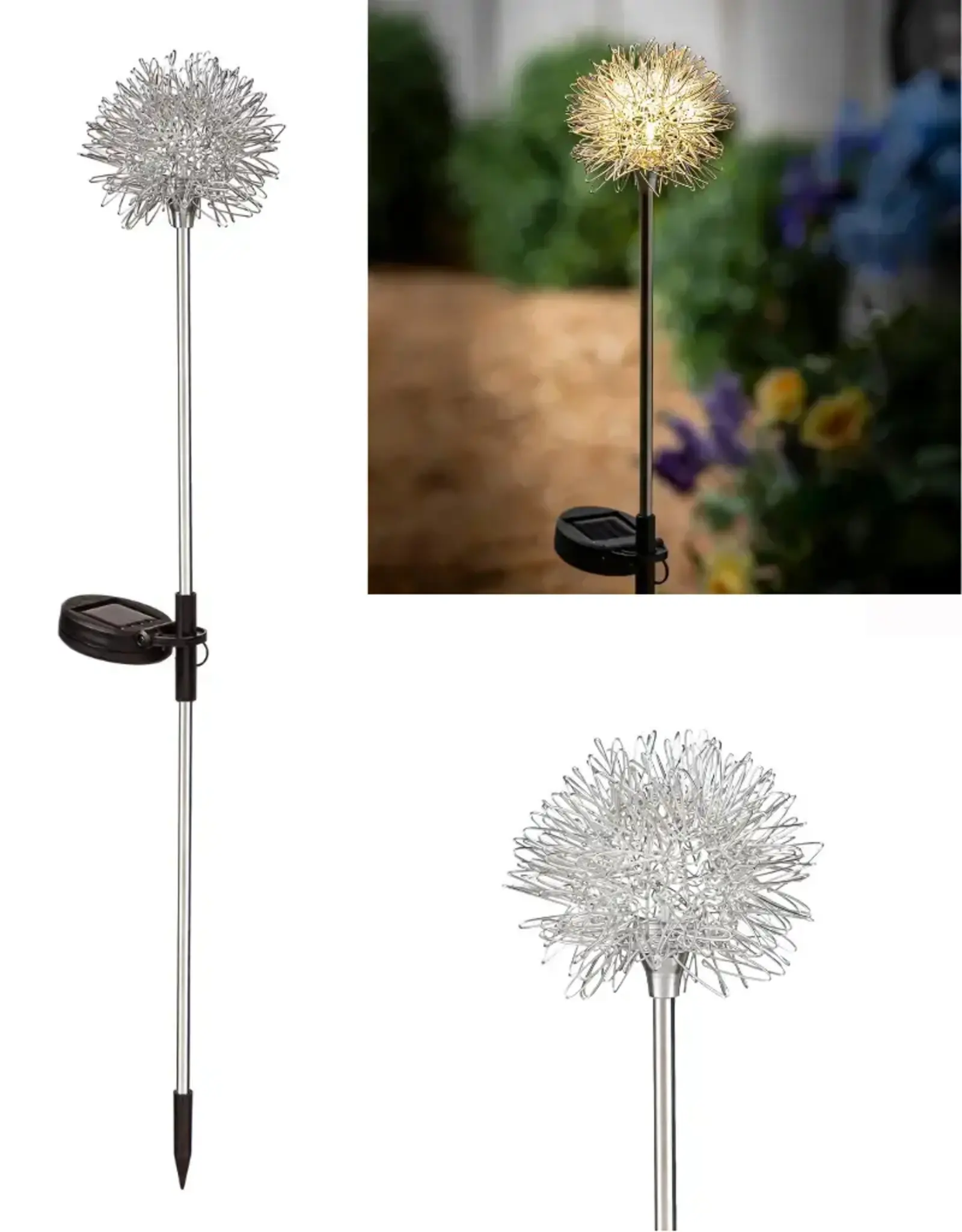 Evergreen 25.5" Solar Dandelion Garden Stake