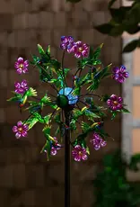 Evergreen Solar Metal  Wind Spinner, Green Hummingbird & Flo