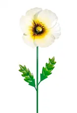 Evergreen Poppy Metal Garden Stake, 32",