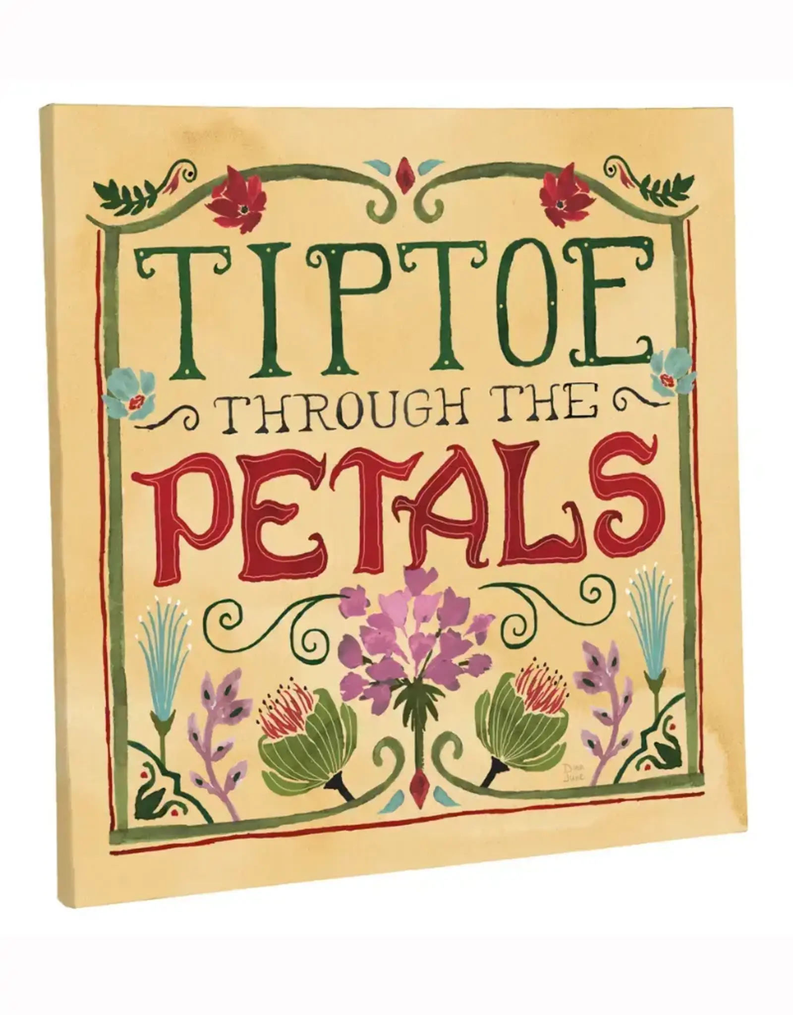 Evergreen 14" H x 14" L Outdoor Canvas, "TipToe Through the Petals"