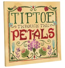Evergreen 14" H x 14" L Outdoor Canvas, "TipToe Through the Petals"