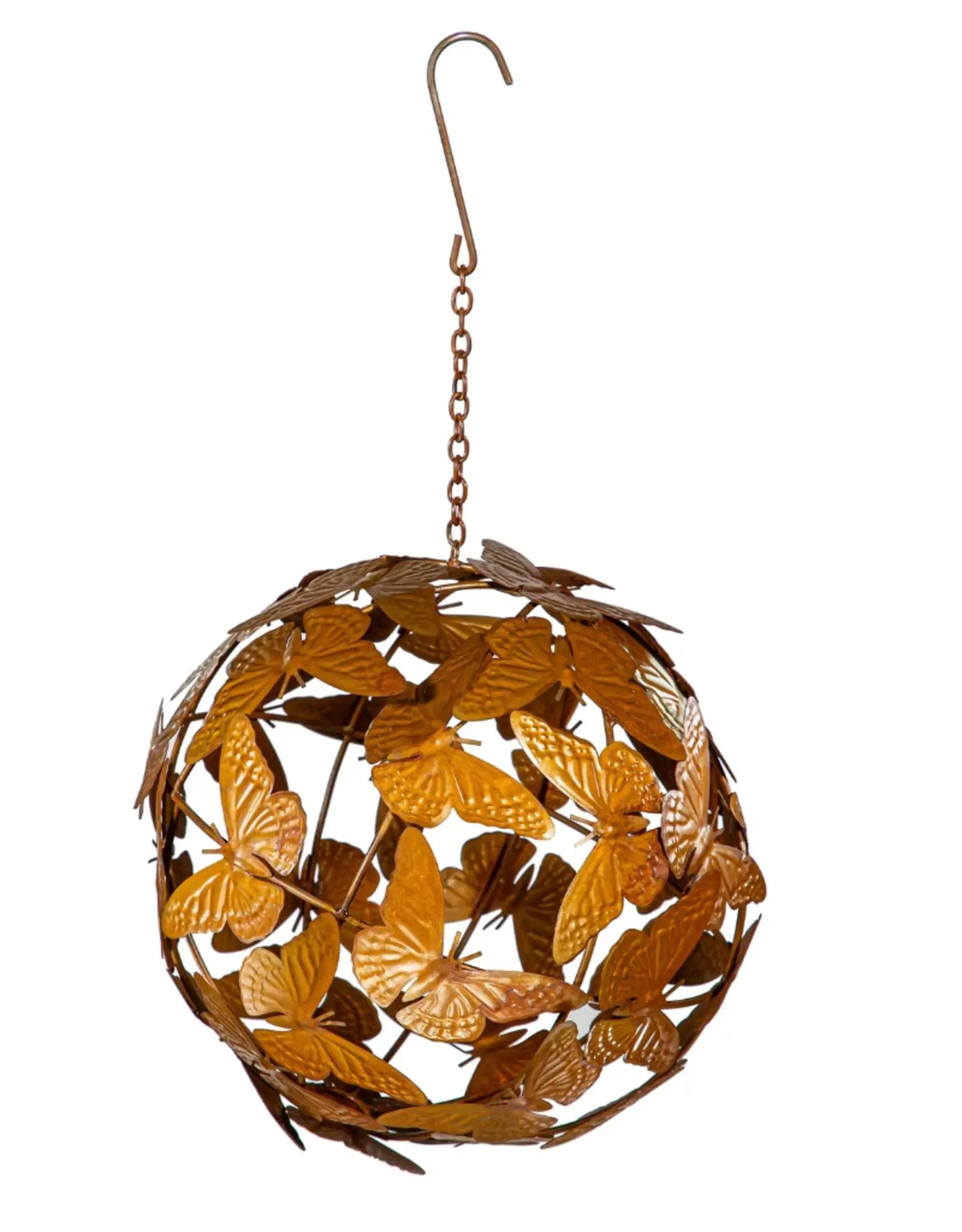 Evergreen Metal Butterfly Decorative Garden Ball, 10"