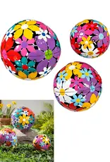 Evergreen Metal Floral Decorative Garden Ball, Set of 3