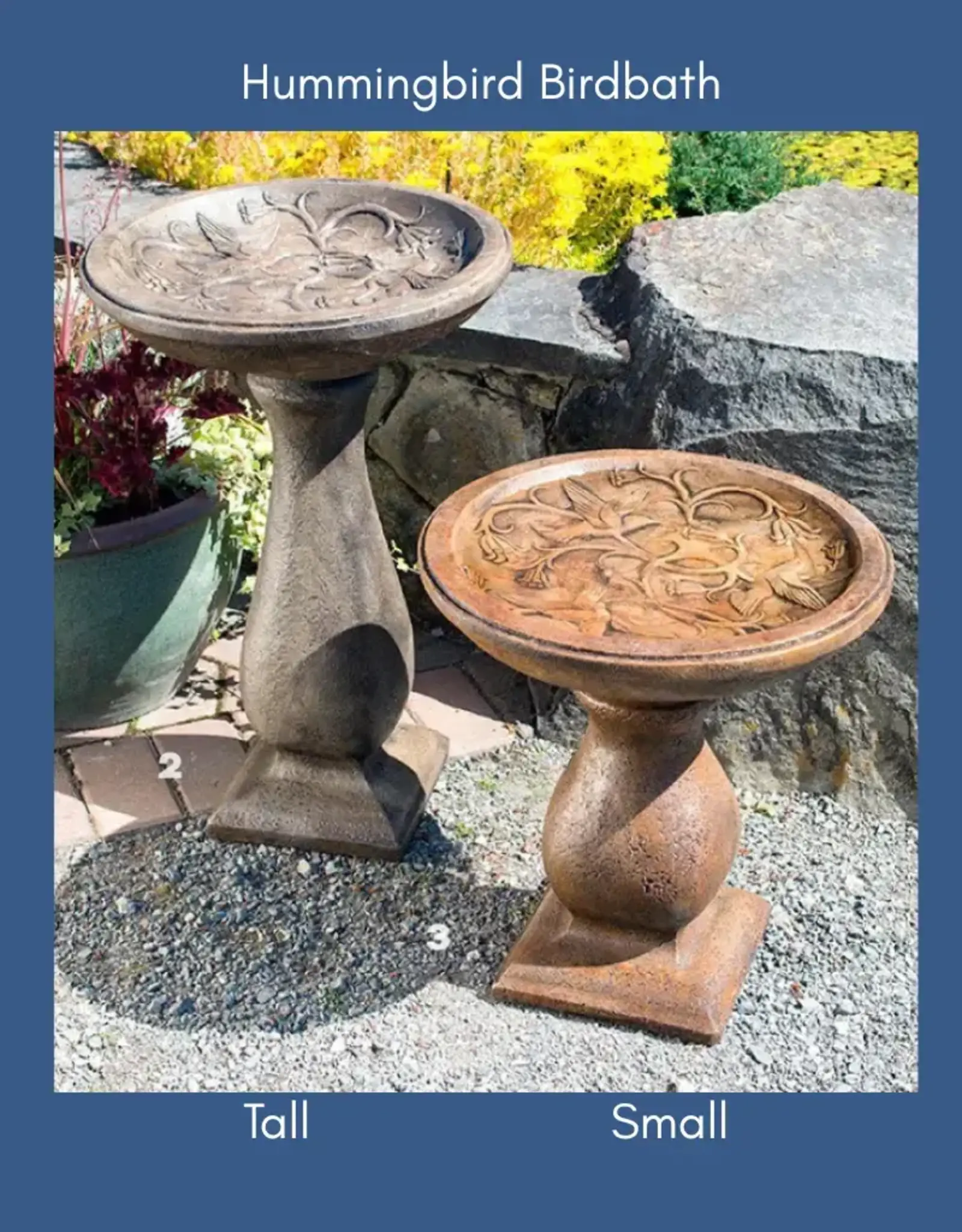 Castart Studio Hummingbird Birdbath Small