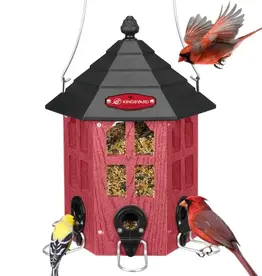Kingsyard KY225CP Red Recycled Bird Feeder Hexagon