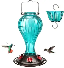 Kingsyard KY137CP04 Glass Hummingbird Feeder - Turquoise