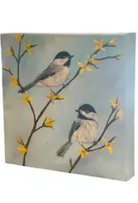 Alicia Galambos (PV Art) AGJUHA June and Hannah, Black Capped Chickadees  by Alicia Galambos Original 8x8"
