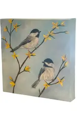 Alicia Galambos (PV Art) AGJUHA June and Hannah, Black Capped Chickadees  by Alicia Galambos Original 8x8"