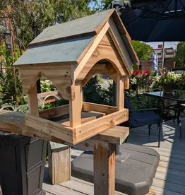 Artist Jean Long JL1299 Large Blue-Roofed Fly-Through Platform Feeder by Jean Long