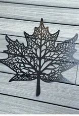 Panam Decor & Gifts PUI17364 Black Veined Maple Leaf Metal Wall Art
