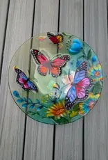 Evergreen Glass Birdbath